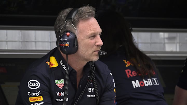 Jun 8, 2024; Montreal, Quebec, CAN; Red Bull Racing CEO and team principal Christian Horner in the pit lane at Circuit Gilles Villeneuve. Mandatory Credit: Eric Bolte-Imagn Images Jun 8, 2024; Montreal, Quebec, CAN; Red Bull Racing CEO and team principal Christian Horner in the pit lane at Circuit Gilles Villeneuve. Mandatory Credit: Eric Bolte-Imagn Images