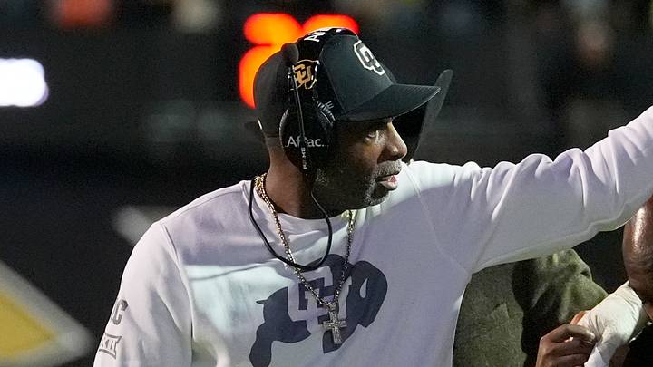 Oct 17, 2026; Boulder, Colorado, USA; Colorado Buffaloes head coach Deion Sanders and offensive lineman Jayven Richardson (75) following an injury during the first quarter against the Utah Utes at Folsom Field. Oct 17, 2026; Boulder, Colorado, USA; Colorado Buffaloes head coach Deion Sanders and offensive lineman Jayven Richardson (75) following an injury during the first quarter against the Utah Utes at Folsom Field.