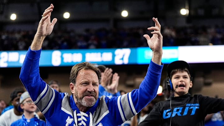 Detroit Lions fans cheer on against Minnesota Vikings during the second half at Ford Field in Detroit 