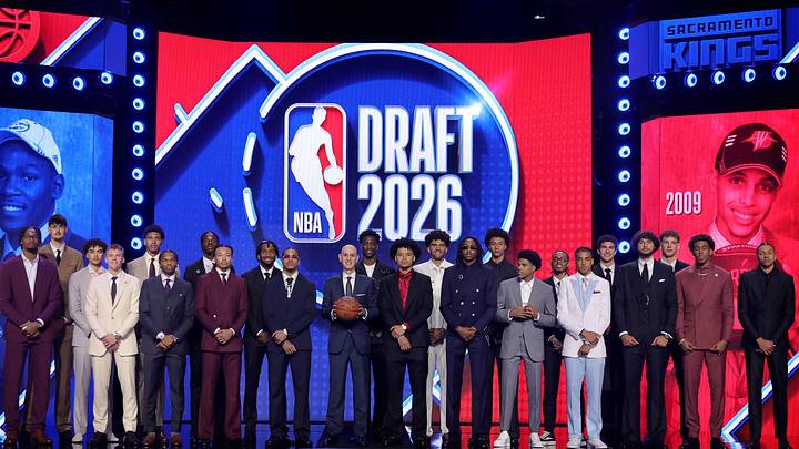 Jun 23, 2026; New York, NY, USA; NBA commissioner Adam Silver poses for a photo with the 2026 draft prospects before the start of the 2026 NBA Draft at Barclays Center. Mandatory Credit: Brad Penner-Imagn Images Jun 23, 2026; New York, NY, USA; NBA commissioner Adam Silver poses for a photo with the 2026 draft prospects before the start of the 2026 NBA Draft at Barclays Center. Mandatory Credit: Brad Penner-Imagn Images