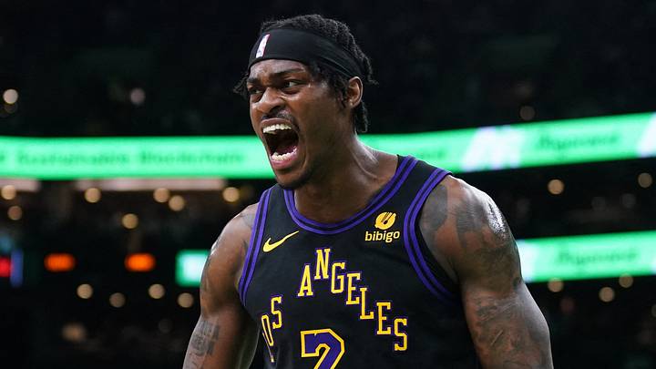 Feb 1, 2024; Boston, Massachusetts, USA; Los Angeles Lakers forward Jarred Vanderbilt (2) reacts after a play against then Boston Celtics in the first quarter at TD Garden. Mandatory Credit: David Butler II-USA TODAY Sports Feb 1, 2024; Boston, Massachusetts, USA; Los Angeles Lakers forward Jarred Vanderbilt (2) reacts after a play against then Boston Celtics in the first quarter at TD Garden. Mandatory Credit: David Butler II-USA TODAY Sports