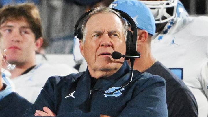 Oct 17, 2026; Durham, North Carolina, USA; North Carolina Tar Heels head coach Bill Belichick looks on during the fourth quarter against the Duke Blue Devils at Wallace Wade Stadium. Mandatory Credit: Zachary Taft-Imagn Images Oct 17, 2026; Durham, North Carolina, USA; North Carolina Tar Heels head coach Bill Belichick looks on during the fourth quarter against the Duke Blue Devils at Wallace Wade Stadium. Mandatory Credit: Zachary Taft-Imagn Images