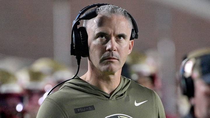 Nov 15, 2025; Tallahassee, Florida, USA; Florida State Seminoles head coach Mike Norvell during the second half against the Virginia Tech Hokies at Doak S. Campbell Stadium. Mandatory Credit: Melina Myers-Imagn Images Nov 15, 2025; Tallahassee, Florida, USA; Florida State Seminoles head coach Mike Norvell during the second half against the Virginia Tech Hokies at Doak S. Campbell Stadium. Mandatory Credit: Melina Myers-Imagn Images