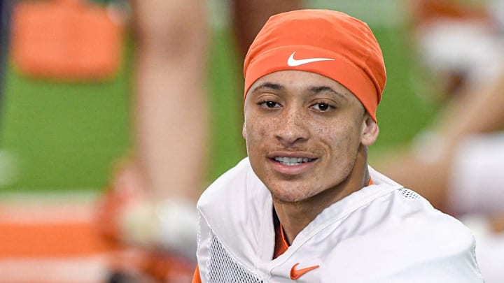 Clemson cornerback Avieon Terrell (8) during Spring Practice in Clemson, S.C. Monday, March 24, 2025.