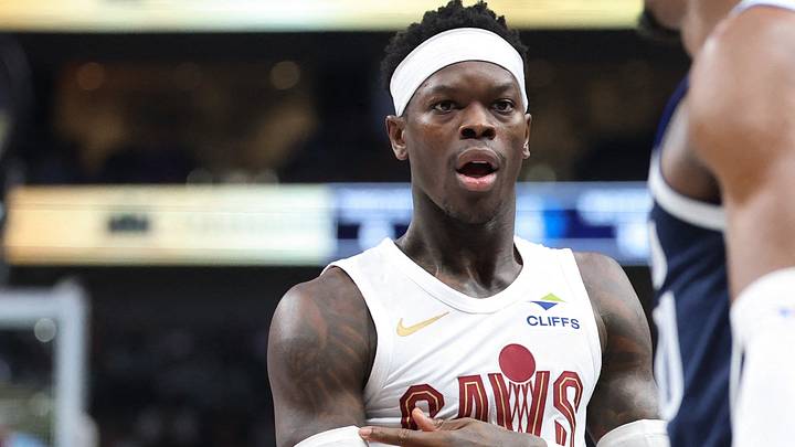 Mar 13, 2026; Dallas, Texas, USA; Cleveland Cavaliers guard Dennis Schroder (8) reacts in fron tof Dallas Mavericks guard Ryan Nembhard (9) during the first half at American Airlines Center. Mandatory Credit: Kevin Jairaj-Imagn Images Mar 13, 2026; Dallas, Texas, USA; Cleveland Cavaliers guard Dennis Schroder (8) reacts in fron tof Dallas Mavericks guard Ryan Nembhard (9) during the first half at American Airlines Center. Mandatory Credit: Kevin Jairaj-Imagn Images