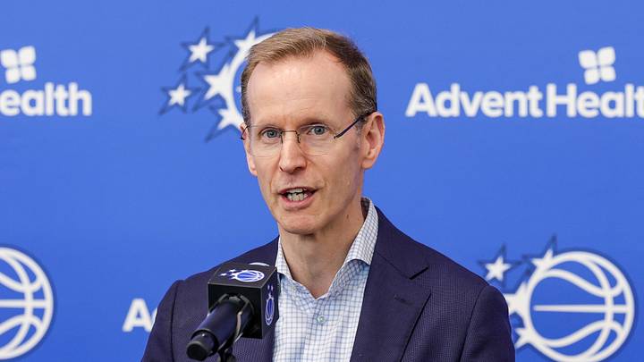 Jun 18, 2026; Orlando, FL, USA; Orlando Magic President of Basketball Operations Jeff Weltman takes media questions during a press conference to introduce new head coach Sean Sweeney at AdventHealth Training Center. Mandatory Credit: Mike Watters-Imagn Images Jun 18, 2026; Orlando, FL, USA; Orlando Magic President of Basketball Operations Jeff Weltman takes media questions during a press conference to introduce new head coach Sean Sweeney at AdventHealth Training Center. Mandatory Credit: Mike Watters-Imagn Images