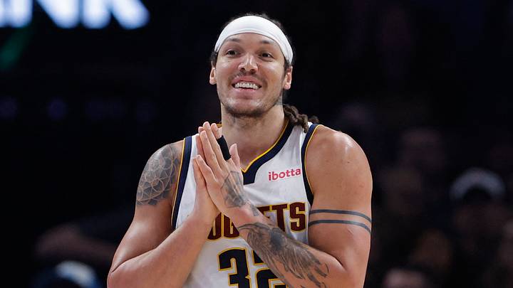 Mar 9, 2026; Oklahoma City, Oklahoma, USA; Denver Nuggets forward Aaron Gordon (32) reacts after a play against the Oklahoma City Thunder during the second quarter at Paycom Center. Mandatory Credit: Alonzo Adams-Imagn Images Mar 9, 2026; Oklahoma City, Oklahoma, USA; Denver Nuggets forward Aaron Gordon (32) reacts after a play against the Oklahoma City Thunder during the second quarter at Paycom Center. Mandatory Credit: Alonzo Adams-Imagn Images