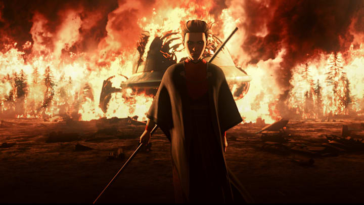 Morgan Elsbeth in a scene from "STAR WARS: TALES OF THE EMPIRE", exclusively on Disney+. © 2024 Lucasfilm Ltd. & ™. All Rights Reserved.