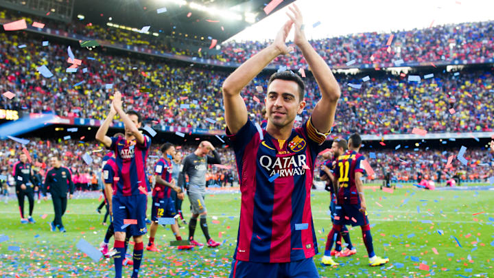 Xavi Hernández cuando ganó LaLiga de 2015 con el FC Barcelona