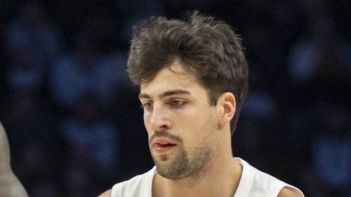 Portland Trail Blazers forward Deni Avdija dribbles the ball against the Minnesota Timberwolves. Portland Trail Blazers forward Deni Avdija dribbles the ball against the Minnesota Timberwolves.
