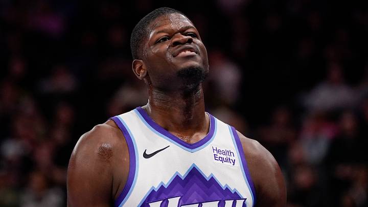 Oct 12, 2026; Salt Lake City, Utah, USA; Utah Jazz center Mo Bamba (44) reacts during the second half against the San Antonio Spurs at Delta Center. Mandatory Credit: Aaron Baker-Imagn Images Oct 12, 2026; Salt Lake City, Utah, USA; Utah Jazz center Mo Bamba (44) reacts during the second half against the San Antonio Spurs at Delta Center. Mandatory Credit: Aaron Baker-Imagn Images