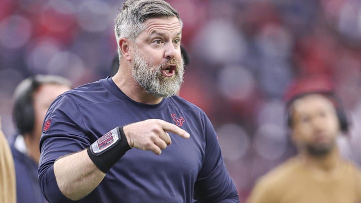 Houston Texans defensive coordinator Matt Burke during the game against the Arizona Cardinals at NRG Stadium.