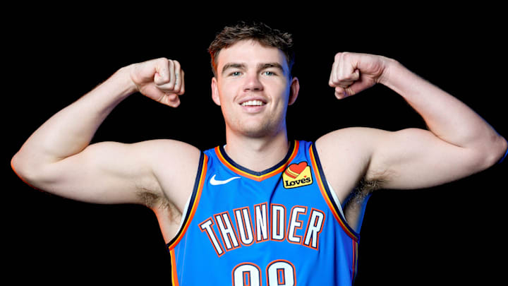 Alex Ducas is pictured during the Thunder media day at the Paycom Center in Oklahoma City, on Monday, Sept. 30, 2024. Alex Ducas is pictured during the Thunder media day at the Paycom Center in Oklahoma City, on Monday, Sept. 30, 2024.