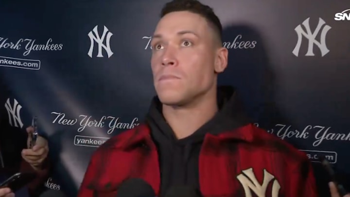 Aaron Judge's error in the fifth inning of Game 5 was a costly one for the Yankees. Aaron Judge's error in the fifth inning of Game 5 was a costly one for the Yankees.
