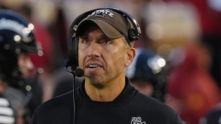Iowa State Cyclones head coach Matt Campbell reacts during the fourth quarter against BYU at Jack Trice Stadium on Oct. 25, 2025, in Ames, Iowa.