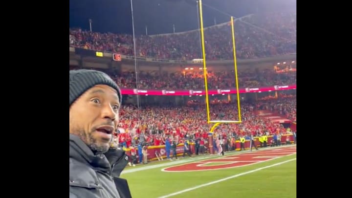 Harrison had quite the reaction to the Chiefs' win on Sunday night.