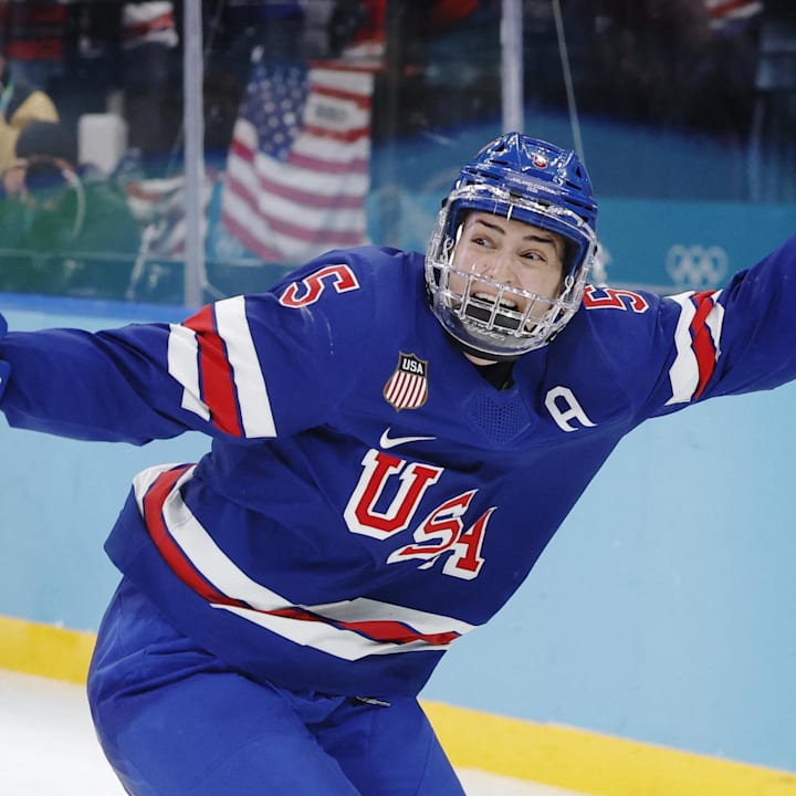 Megan Keller (5) of the United States celebrates