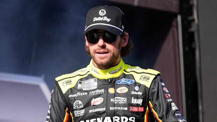 Ryan Blaney, the driver of the No. 12 Team Penske Ford tied Justin Haley for the fastest lap in practice for the Bass Pro Shops Night Race at Bristol Motor Speedway. Ryan Blaney, the driver of the No. 12 Team Penske Ford tied Justin Haley for the fastest lap in practice for the Bass Pro Shops Night Race at Bristol Motor Speedway.