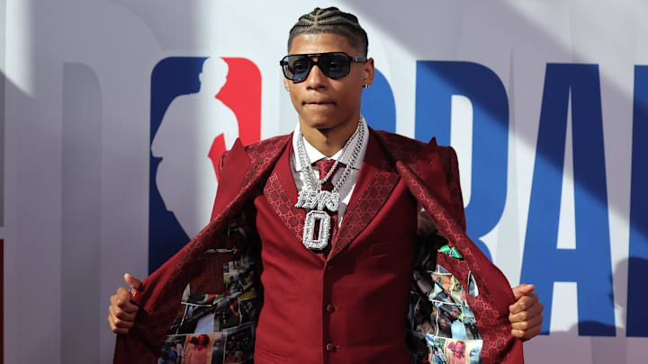 Former Oklahoma guard Jeremiah Fears as he arrived at the NBA Draft in Brooklyn, NY, on Wednesday.