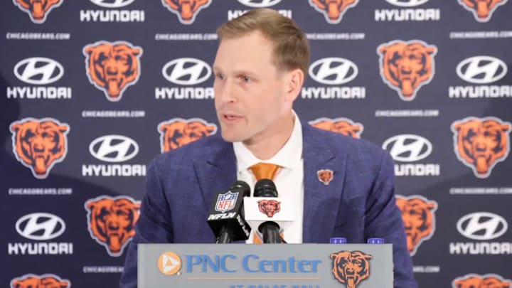 Chicago Bears coach Ben Johnson speaks at his introductory press conference.