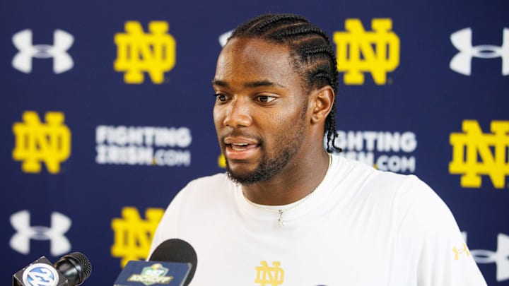 Notre Dame cornerback Benjamin Morrison addresses media after practice Notre Dame cornerback Benjamin Morrison addresses media after practice