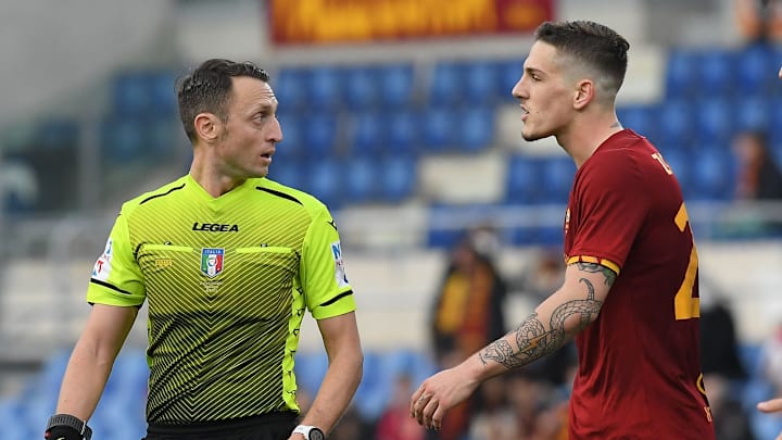 Zaniolo subito dopo l'espulsione