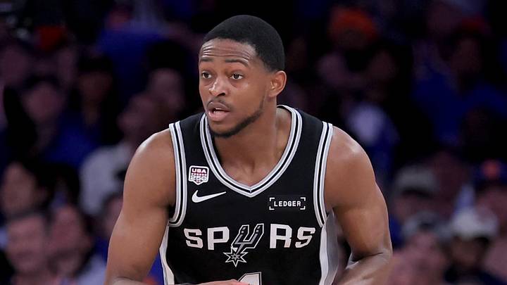 San Antonio Spurs guard De'Aaron Fox controls the ball against the New York Knicks during the fourth quarter of Game 4 of the 2026 NBA Finals at Madison Square Garden. San Antonio Spurs guard De'Aaron Fox controls the ball against the New York Knicks during the fourth quarter of Game 4 of the 2026 NBA Finals at Madison Square Garden.