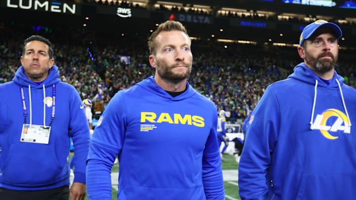 Jan 25, 2026; Seattle, WA, USA; Los Angeles Rams head coach Sean McVay walks on field after the 2026 NFC Championship Game against the Seattle Seahawks at Lumen Field. Mandatory Credit: Kevin Ng-Imagn Images Jan 25, 2026; Seattle, WA, USA; Los Angeles Rams head coach Sean McVay walks on field after the 2026 NFC Championship Game against the Seattle Seahawks at Lumen Field. Mandatory Credit: Kevin Ng-Imagn Images