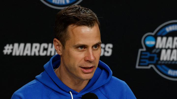 Mar 26, 2026; Washington, DC, USA; Duke Blue Devils head coach Jon Scheyer speaks with the media during a press conference ahead of the east regional of the men's 2026 NCAA Tournament at Capital One Arena. Mandatory Credit: Geoff Burke-Imagn Images Mar 26, 2026; Washington, DC, USA; Duke Blue Devils head coach Jon Scheyer speaks with the media during a press conference ahead of the east regional of the men's 2026 NCAA Tournament at Capital One Arena. Mandatory Credit: Geoff Burke-Imagn Images