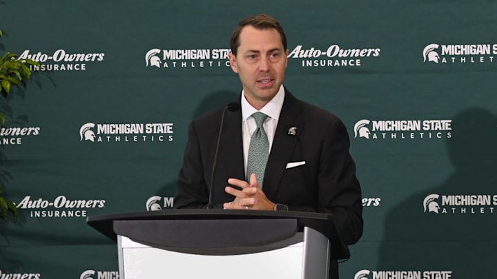 J Batt speaks Wednesday, June 4, 2025, after being introduced as Michigan State University's new athletic director. J Batt speaks Wednesday, June 4, 2025, after being introduced as Michigan State University's new athletic director.