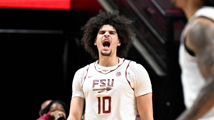 Jan 31, 2026; Tallahassee, Florida, USA; Florida State Seminoles guard Lajae Jones (10) reacts during the second half against the Stanford Cardinal at Donald L. Tucker Center. Mandatory Credit: Melina Myers-Imagn Images Jan 31, 2026; Tallahassee, Florida, USA; Florida State Seminoles guard Lajae Jones (10) reacts during the second half against the Stanford Cardinal at Donald L. Tucker Center. Mandatory Credit: Melina Myers-Imagn Images