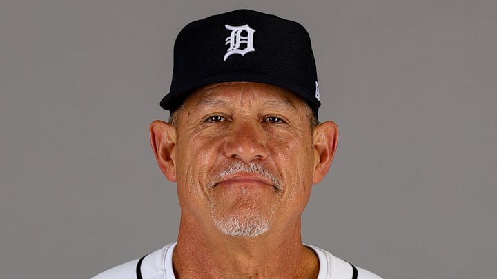 Feb 19, 2025; Lakeland, FL, USA; Detroit Tigers assistant pitching coach Juan Nieves (61) poses for a photo during photo day at Joker Marchant stadium. Mandatory Credit: Mike Watters-Imagn Images