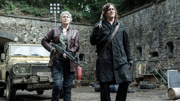 Norman Reedus as Daryl Dixon, Melissa McBride as Carol Peletier - The Walking Dead: Daryl Dixon _ Season 2, Episode 5 - Photo Credit: Emmanuel Guimier/AMC