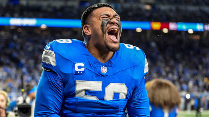 Detroit Lions offensive tackle Penei Sewell (58). Detroit Lions offensive tackle Penei Sewell (58).