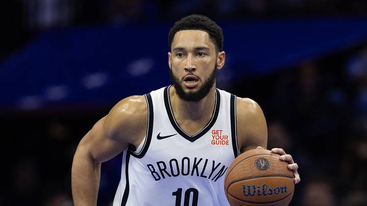 Nov 22, 2024; Philadelphia, Pennsylvania, USA; Brooklyn Nets guard Ben Simmons (10) dribbles the ball against the Philadelphia 76ers during the first quarter at Wells Fargo Center. Mandatory Credit: Bill Streicher-Imagn Images Nov 22, 2024; Philadelphia, Pennsylvania, USA; Brooklyn Nets guard Ben Simmons (10) dribbles the ball against the Philadelphia 76ers during the first quarter at Wells Fargo Center. Mandatory Credit: Bill Streicher-Imagn Images
