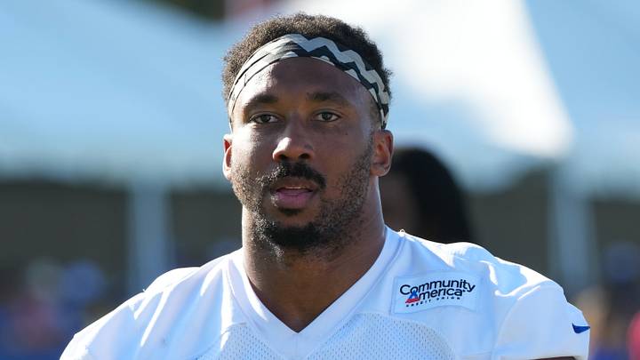Los Angeles Rams defensive end Myles Garrett. Los Angeles Rams defensive end Myles Garrett.