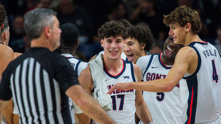 Gonzaga Bulldogs guard Mario Saint-Supery (17). Gonzaga Bulldogs guard Mario Saint-Supery (17).