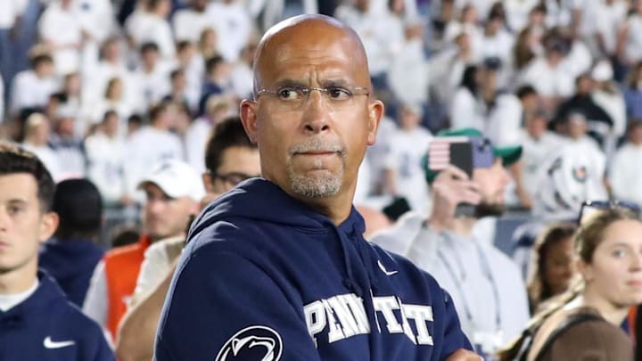 Penn State Nittany Lions head coach James Franklin stands on the field following the game against the Northwestern Wildcats at Beaver Stadium. Penn State Nittany Lions head coach James Franklin stands on the field following the game against the Northwestern Wildcats at Beaver Stadium.