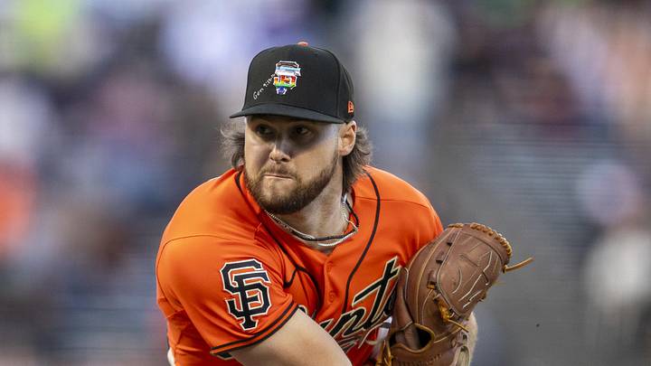 Jun 12, 2026; San Francisco, California, USA; San Francisco Giants starting pitcher Landen Roupp (65) throws against the Chicago Cubs during the first inning at Oracle Park. Mandatory Credit: John Hefti-Imagn Images