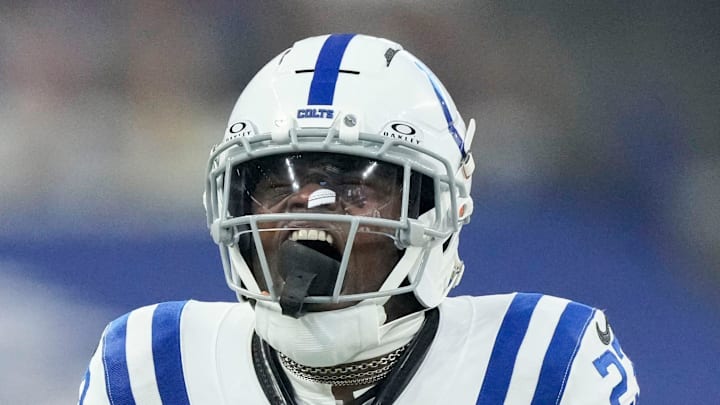 Indianapolis Colts cornerback Kenny Moore II celebrating