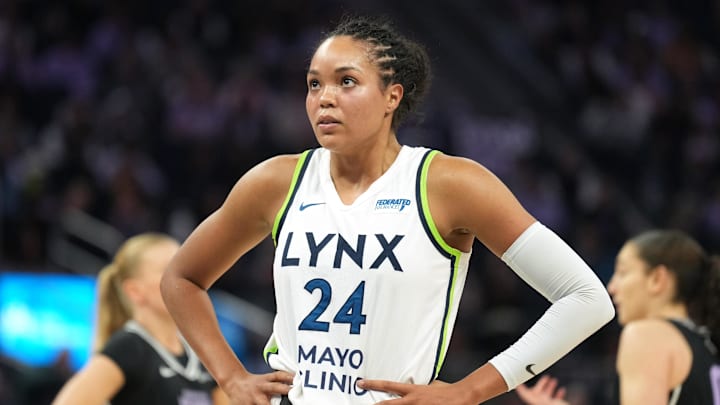 Jun 1, 2025; San Francisco, California, USA; Minnesota Lynx forward Napheesa Collier (24) during the first quarter against the Golden State Valkyries at Chase Center. Mandatory Credit: Darren Yamashita-Imagn Images Jun 1, 2025; San Francisco, California, USA; Minnesota Lynx forward Napheesa Collier (24) during the first quarter against the Golden State Valkyries at Chase Center. Mandatory Credit: Darren Yamashita-Imagn Images
