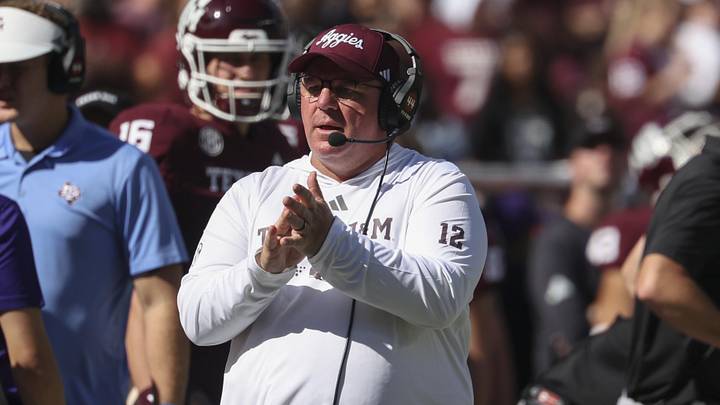 Texas A&M Aggies head coach Mike Elko reacts during the second quarter against the South Carolina Gamecocks at Kyle Field. Texas A&M Aggies head coach Mike Elko reacts during the second quarter against the South Carolina Gamecocks at Kyle Field.