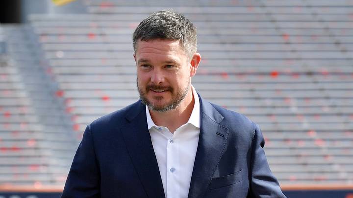 Oct 24, 2026; Champaign, Illinois, USA;  Oregon Ducks head coach Dan Lanning arrives before a game against the Illinois Fighting Illinois at Gies Memorial Stadium.  Mandatory Credit: Ron Johnson-Imagn Images