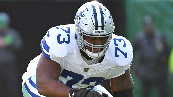 Dallas Cowboys offensive tackle Tyler Smith against the Philadelphia Eagles at Lincoln Financial Field. Dallas Cowboys offensive tackle Tyler Smith against the Philadelphia Eagles at Lincoln Financial Field.