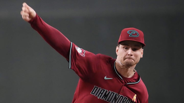Arizona Diamondbacks pitcher Ryne Nelson (19) throws against the Boston Red Sox during the first inning at Chase Field on Sept. 7, 2025.