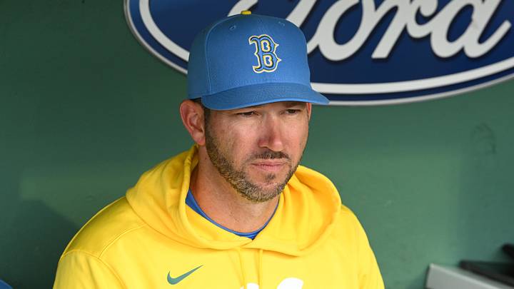 Boston Red Sox interim manager Chad Tracy (17) looks on before a game against the Houston Astros at Fenway Park.