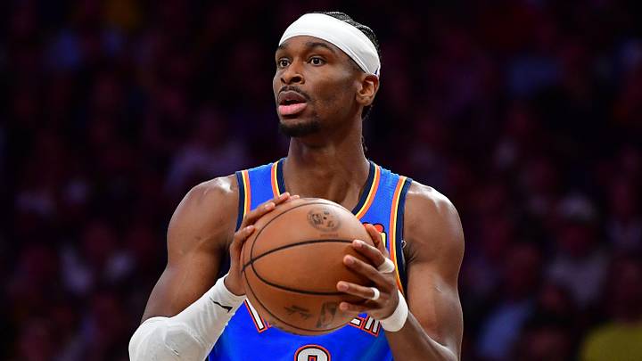 May 11, 2026; Los Angeles, California, USA; Oklahoma City Thunder guard Shai Gilgeous-Alexander (2) during the second half in game four of the second round of the 2026 NBA Playoffs at Crypto.com Arena. Mandatory Credit: Gary A. Vasquez-Imagn Images