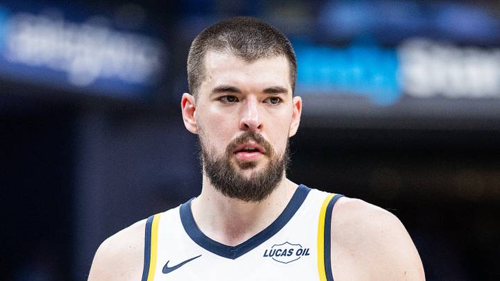Mar 12, 2026; Indianapolis, Indiana, USA; Indiana Pacers center Ivica Zubac (40) in the first half against the Phoenix Suns at Gainbridge Fieldhouse. Mandatory Credit: Trevor Ruszkowski-Imagn Images