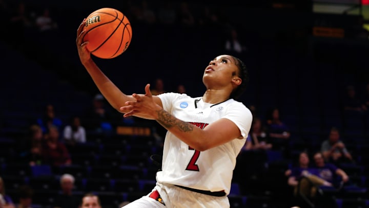 Louisville’s Nyla Harris tries to score a basket against Middle Tennessee in the 1st round of the NCAA Tournament Louisville’s Nyla Harris tries to score a basket against Middle Tennessee in the 1st round of the NCAA Tournament