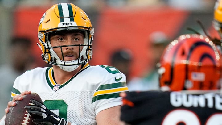 Former Green Bay Packers quarterback Sean Clifford is shown during the 2023 preseason at the Cincinnati Bengals. Former Green Bay Packers quarterback Sean Clifford is shown during the 2023 preseason at the Cincinnati Bengals.